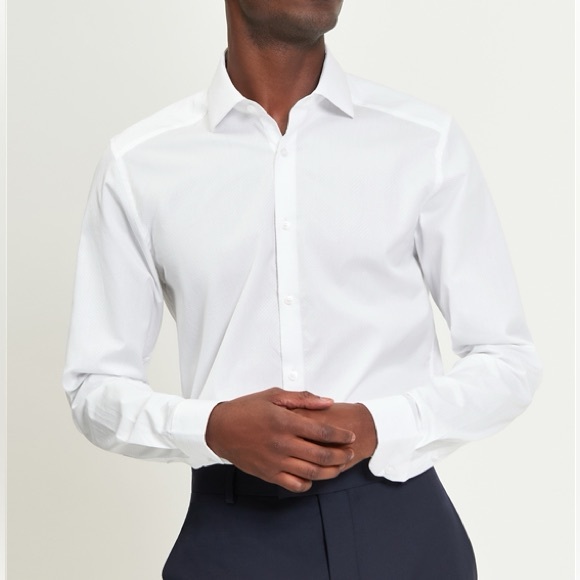 Ben Sherman Mens White Dress Shirt Button Down - Picture 1 of 11